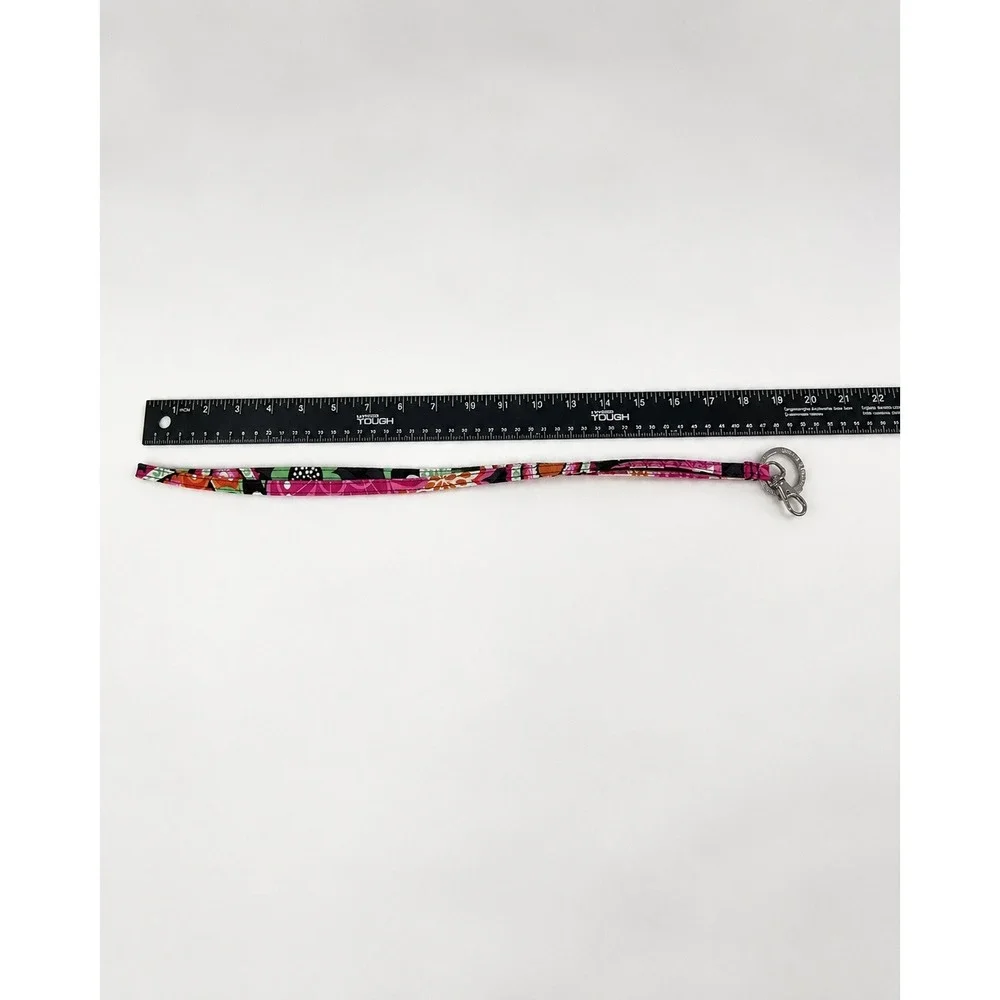 Vera Bradley Colorful Floral Fabric Lanyard Key Ring Clip Pink Multicolor